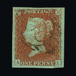 Great Britain - QV (line engraved) : (SG 8) 1841 1d red-brown, plate 44, AL, 4 large margins,