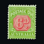 Australia : (SG D110) 1931 Postage Due 6d carmine & yellow-green P11 lightly m.m. Cat £375 (image