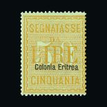 Italy - Colonies - Eritrea : (SG D41) 1905 Postage Due 50l yellow fresh m.m. Cat £850 (image