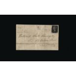 Great Britain - Covers - QV : (SG 2) 1840 1d black, plate 10, PH, 4 good to large margins, light