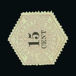 Netherlands : 1877-1903 TELEGRAPH 15c black/lilac, crease at bottom, trimmed perfs at left, mint,