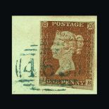 Great Britain - QV (line engraved) : (SG 8p) 1841 1d red-brown, IB, 4 margins except just shaves