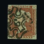 Great Britain - QV (line engraved) : (SG 8m) 1841 1d red-brown, E(?)H, 4 small neat margins, with