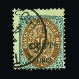 Danish West Indies : (SG 44a) 1902 (1 Jan) "8 CENTS 1902" on 10c, FRAME INVERTED, Perf.12½. Fine