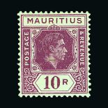 Mauritius : (SG 252-63) 1938-49 set to 10r (u.m.), all higher values on chalky paper, fresh, fine