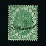 Natal : (SG 31) 1869 Postage opt on Chalon 1s green good used (Caps with no stop) Cat £1800 (image