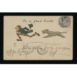 Great Britain - Covers - QV : 1900 HAND-ILLUSTRATED POSTCARD in watercolour and ink of well-