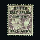 British East Africa : (SG 1) 1890 on GB ½a on 1d deep purple, very fresh, fine mint. Cat £275 (image