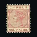 Cyprus : (SG 12) 1881 Die 1 Crown CC 1d rose, slight yellowing, m.m. Scarce. Cat £375 (image