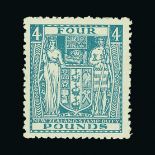 New Zealand - Postal Fiscals : (SG F210) 1940-58 ARMS £4 light blue, very fine mint. Cat £325 (image