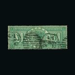 Great Britain - QV (surface printed) : (SG 212) 1891 QV £1 green fu with two late-fee duplex