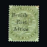 British East Africa : (SG 55ab) 1895-96 4a geen variety "Br1tish" fine unused no gum Cat £950 (image