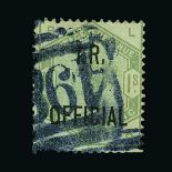 Great Britain - Officials : (SG O7) 1884-88 INLAND REVENUE 1s dull green, LR, centred to NE, a few