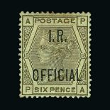 Great Britain - Officials : (SG O4) 1880-81 INLAND REVENUE 6d grey, PA, part o.g. Cat £580 (image