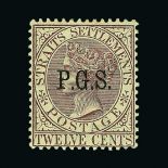 Malaya - Perak : (SG O7) 1889 Official-P.G.S. 12c brown purple fresh m.m., very fine Cat £250 (image