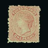 Turks Islands : (SG 1a) 1867 No wmk 1d dull rose with throat flaw fine mint Cat £250 (image