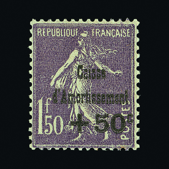 France : (SG 485-7) 1930 (Oct) Sinking Fund set to 1f50 violet, tiny thin at top of 40c, fresh m.