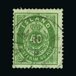 Iceland : (SG 19) 1876 40a green cds used Cat £225 (image available) [US3]