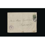 Iceland : (SG 41) 1897 prir opt on 5s green large letters P12½ on front addressed to Hjaltested in