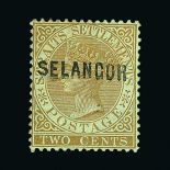 Malaya - Selangor : (SG 2) 1881-82 CC 2c brown fresh unused no gum, shows slight "kiss print"