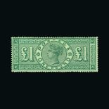 Great Britain - QV (surface printed) : (SG 212) 1891 £1 green, KA, centred to NW, extremely good