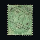 Great Britain - QV (surface printed) : (SG 73) 1855-57 1s pale green, well centred, lightly