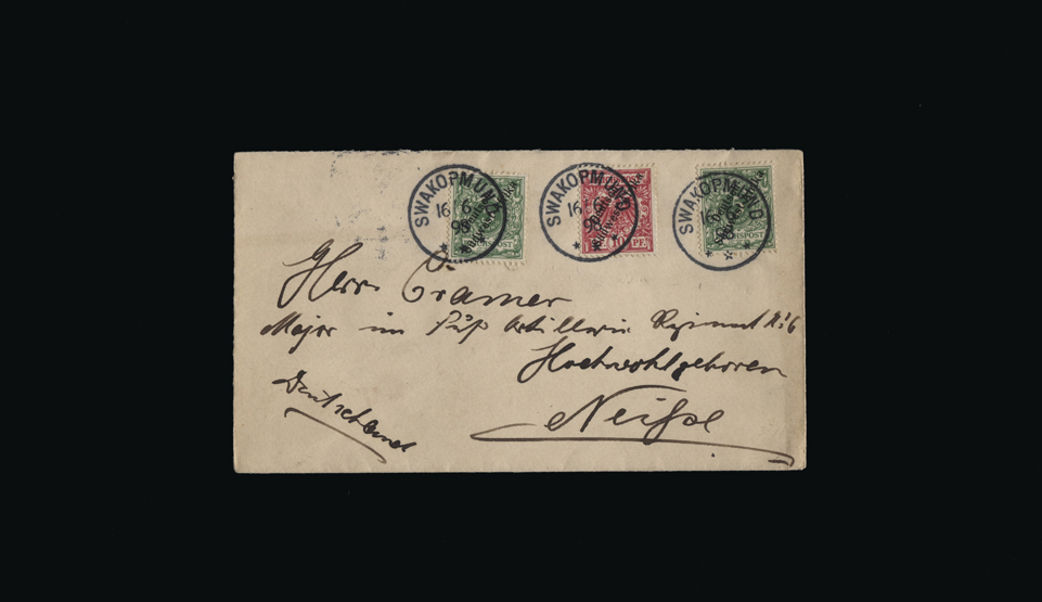 Germany - Colonies - South West Africa : 1898 SWAKOPMUND : 1898 cover to Germany with provisional