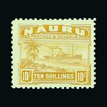 Nauru : (SG 26B-39B) 1924-38 white paper set to 10s, incl. ½d perf type, the 5s and 10s are