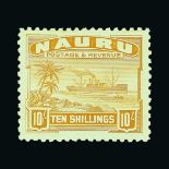 Nauru : (SG 26B-39B) 1924-48 white paper set to 10s incl. ½d perf variety, the four shilling