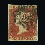 Great Britain - QV (line engraved) : (SG 7) 1841 1d red-brown, from 'black' plate 5, MF, 3½ margins,