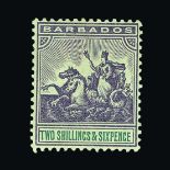 Barbados : (SG 105-15) 1892-1903 set to 2s6d violet and green, some are heavily mounted, m.m. (11)