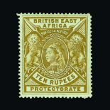 British East Africa : (SG 97) 1897-1903 10R yellow bistre fresh mint, small thin Cat £450 (image