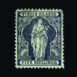 British Virgin Islands : (SG 50) 1899 Virgin Crown CA 5s indigo good used Cat £90 (image