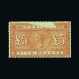 Great Britain - QV (surface printed) : This £5 'Orange' lettered B-E is not really ridiculous,