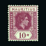 Mauritius : (SG 252-63) 1938-49 set to 10c, incl. 5c shade, the 1r, 2r50 and 10r are on scarcer