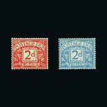 Great Britain - Postage Dues : (SG (D4)) 1914-22 2d, 6 different COLOUR TRIALS, two are unmounted (