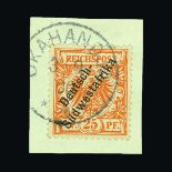 Germany - Colonies - South West Africa : (SG 9) 1897-1900 25Pf orange superb used on small piece