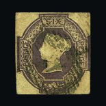 Great Britain - QV (embossed) : (SG 60) 1847-54 6d purple, just shaves at right, o/wise v.g.u.