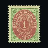 Danish West Indies : (SG 31a) 1898 Defin. FRAME NORMAL(UPRIGHT). Comb perf.12½, on thick paper. 1c