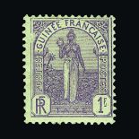 France - Colonies - Guinea : 1906-44 Fresh mm ranges on leaves inc 1906 pictorials (5c, 25c & 45c
