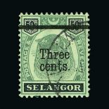 Malaya - Selangor : (SG 66a-67) 1900 Surcharge set(3) v.f.u. Cat £198 (image available) [US2]