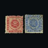 Danish West Indies : (SG 6-7) 1872-3 Wmk.Crown, Perf.12½. 3c & 4c both f.u. With concentric-rings