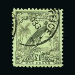 New Guinea : (SG 189) 1932 Bird of Paradise without dates £1 olive-grey cds used Cat £100 (image