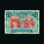 Rhodesia : (SG 161) 1910 Double Head P14 - 7s6d carmine & light blue fresh colour with forged cds