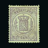 Netherlands : (SG 62) 1869-70 Arms perf 13-13½ 2½c mauve, very slight yellowing, disturbed gum, part