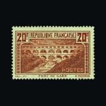 France : (SG 475) 1929 Pont du Gard 20F red-brown p.13½ fresh mm. Cat £375 (image available) [US2]