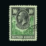 Rhodesia - Northern Rhodesia : (SG 16) 1925-29 10s green and black, very fine cds used. Cat £95 (