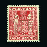 New Zealand - Postal Fiscals : (SG F207) 1940-58 ARMS £2.10s red, fine mint. Cat £450 (image