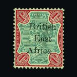 British East Africa : (SG 60) 1895-96 1R green and red inverted S fine unused no gum (image