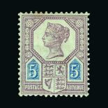 Great Britain - QV (surface printed) : 1887-92 QV 'Jubilee' issue ½d (2), 1½d, 2d (2, one wrinkled),